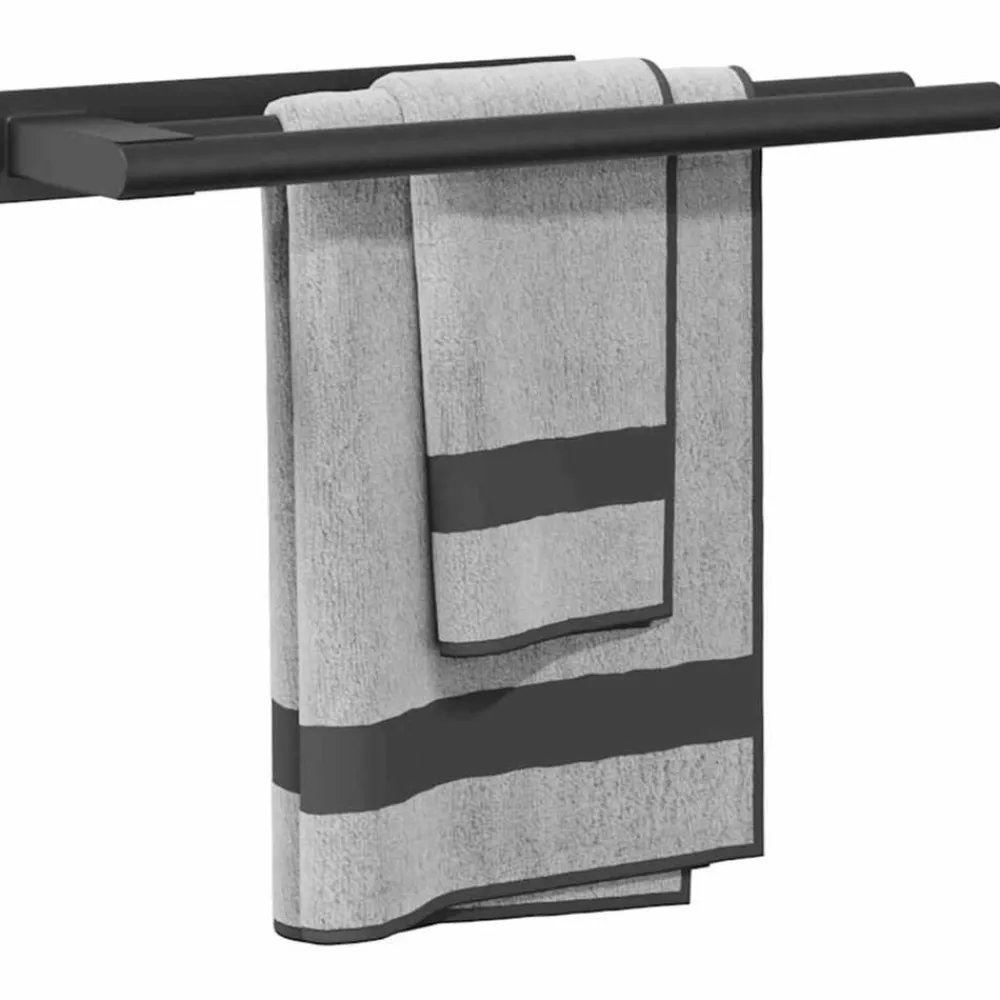 vidaXL Soporte para toallas 40 x 9 x 4 cm Acero inoxidable Negro