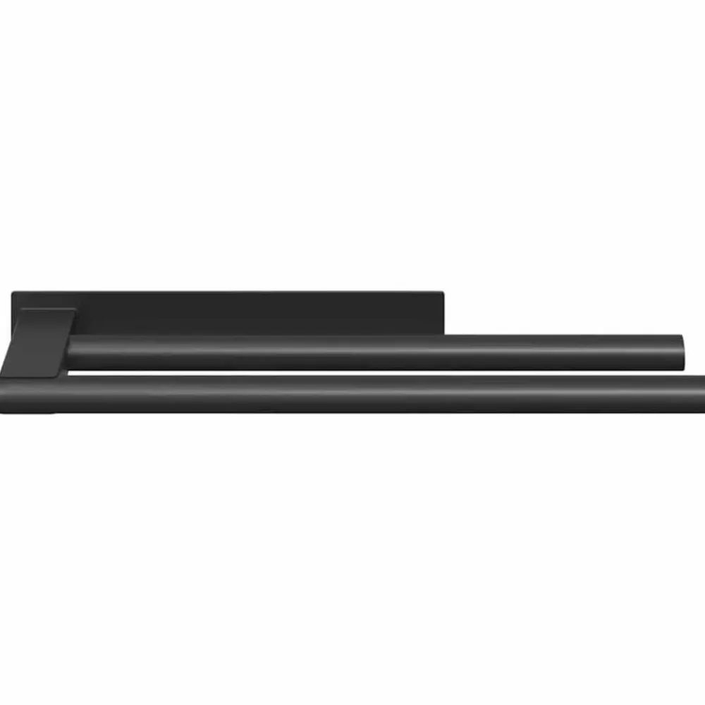 vidaXL Soporte para toallas 40 x 9 x 4 cm Acero inoxidable Negro