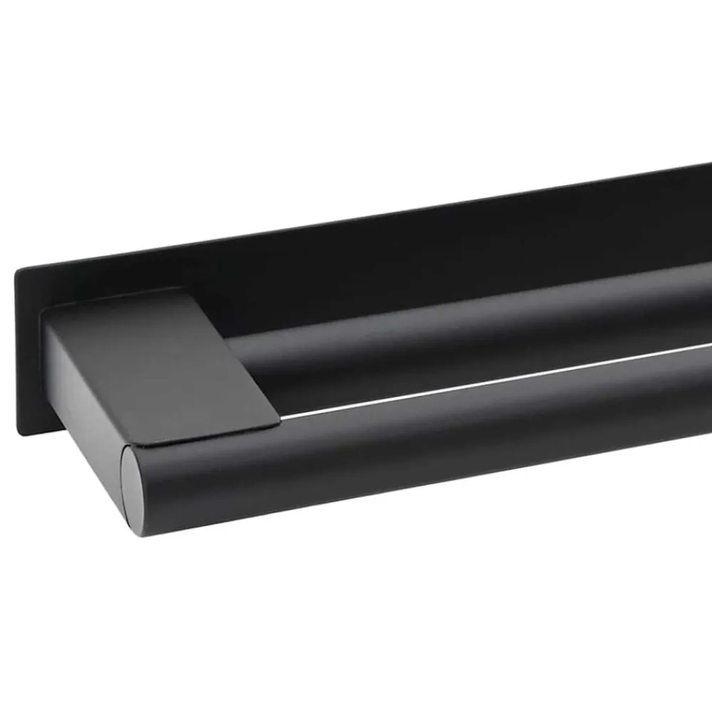 vidaXL Soporte para toallas 40 x 9 x 4 cm Acero inoxidable Negro