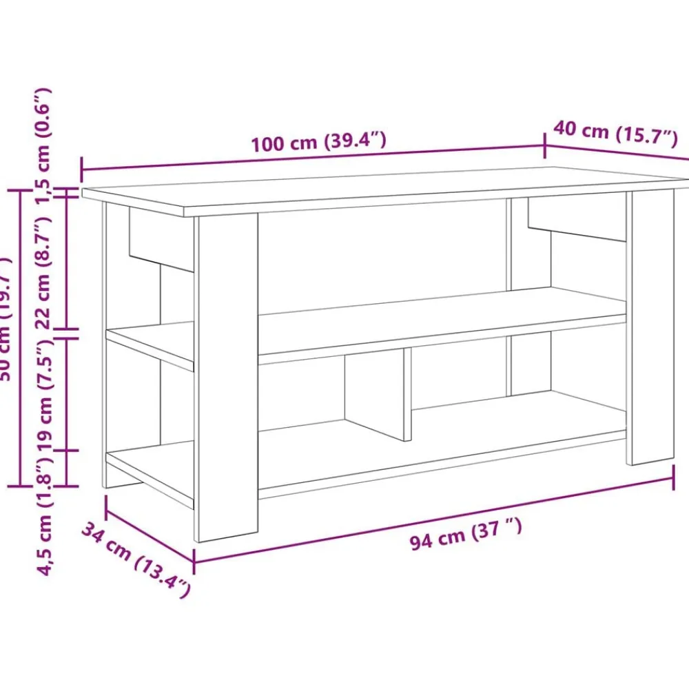 vidaXL Soporte para TV 100 x 40 x 50 cm Gris sonoma Sale