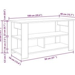 vidaXL Muebles Tv-Soporte para TV Roble artesanal 100 x 40 x 50 cm