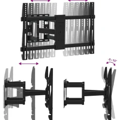 vidaXL Electrónica-Soporte pared TV pantalla 37''-80'' Max VESA 600x400 mm 40 kg