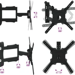vidaXL Electrónica-Soporte pared TV pantalla 32''-55'' Max VESA 400x400 mm 35 kg