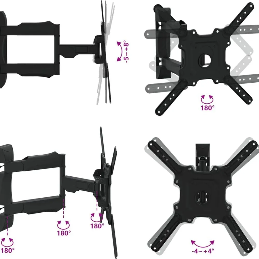 vidaXL Electrónica-Soporte pared TV pantalla 32''-55'' Max VESA 400x400 mm 35 kg