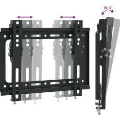 vidaXL Electrónica-Soporte pared TV pantalla 14''-42'' Max VESA 200x200 mm 30 kg