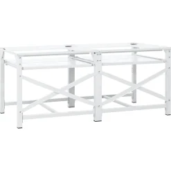 vidaXL Accesorios Para Electrodomésticos-Soporte pedestal doble lavadora con estantes extraíbles