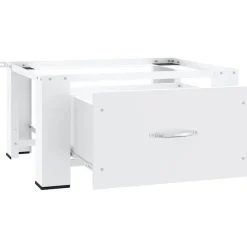 vidaXL Soporte pedestal para lavadora con cajón Blanco New