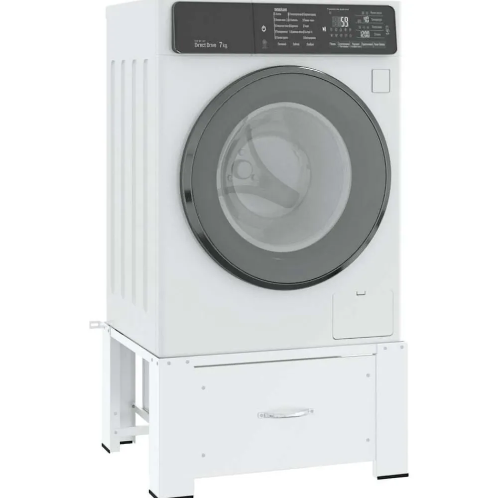 vidaXL Soporte pedestal para lavadora con cajón Blanco New