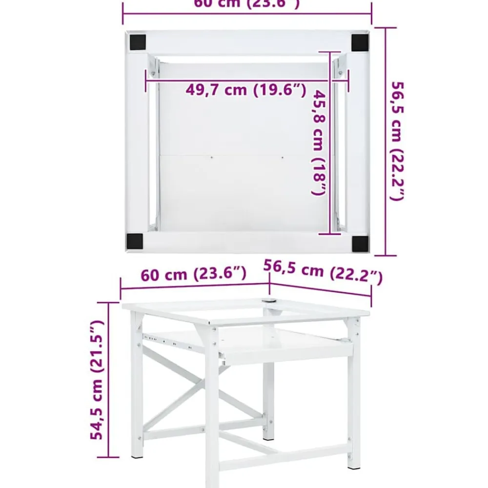 vidaXL Accesorios Para Electrodomésticos-Soporte pedestal para lavadora con estante extraíble
