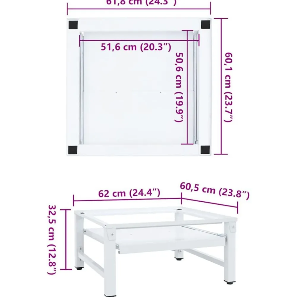 vidaXL Accesorios Para Electrodomésticos-Soporte pedestal para lavadora con estante extraíble