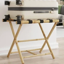vidaXL Soporte plegable para maletas bambú 62x42x50,5 cm Hot