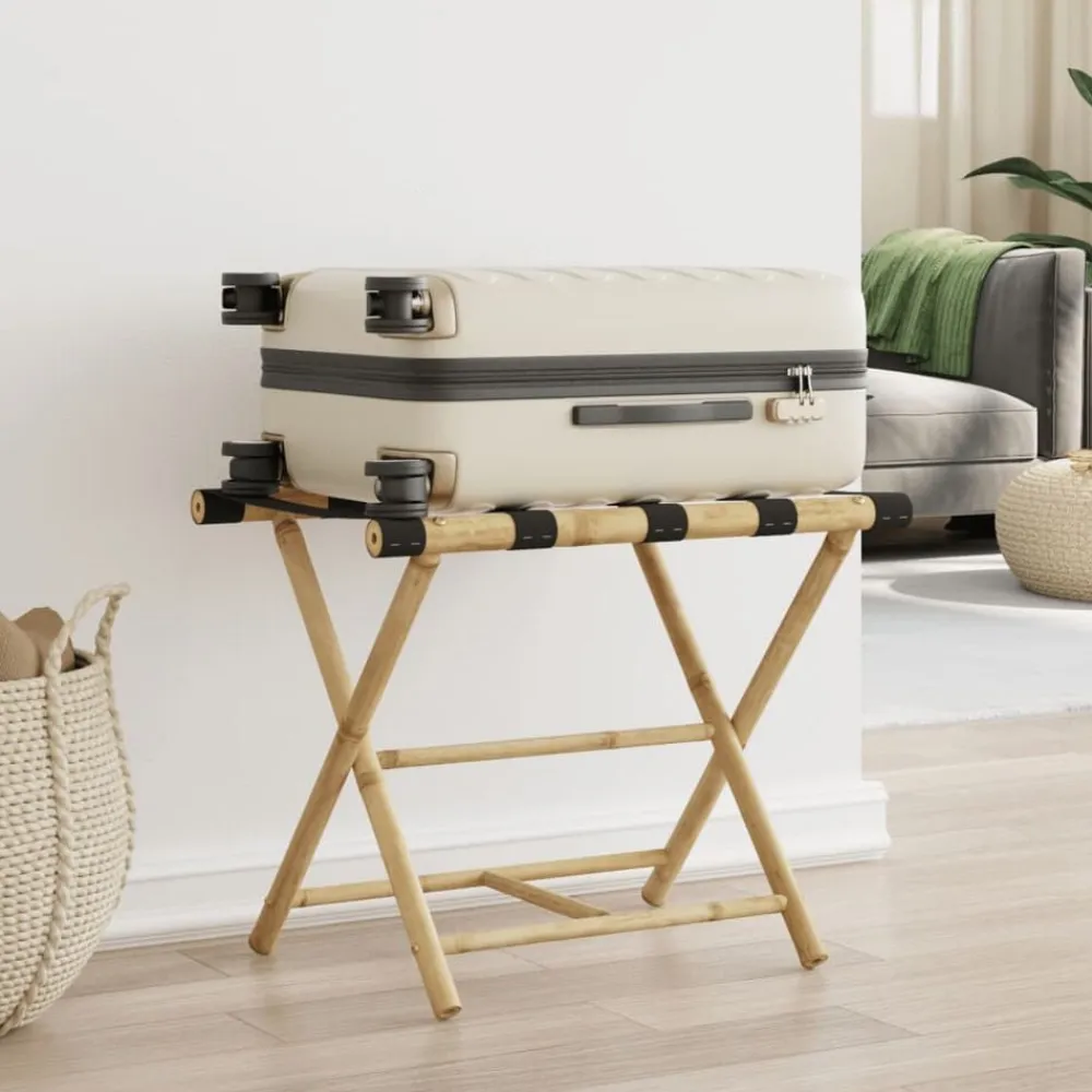 vidaXL Soporte plegable para maletas bambú 62x42x50,5 cm Hot