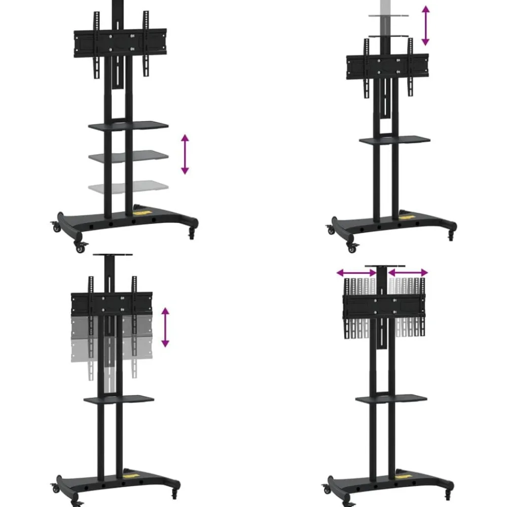 vidaXL Electrónica-Soporte TV con ruedas pantalla 32-70'' Max VESA 600x400mm 60kg