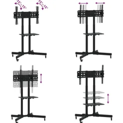vidaXL Electrónica-Soporte TV con ruedas pantalla 32-70'' Max VESA 600x400mm 50kg