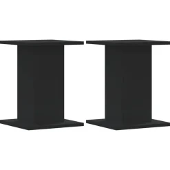 vidaXL Soportes altavoces 2 uds madera ingeniería 30x30x40 cm Negro New