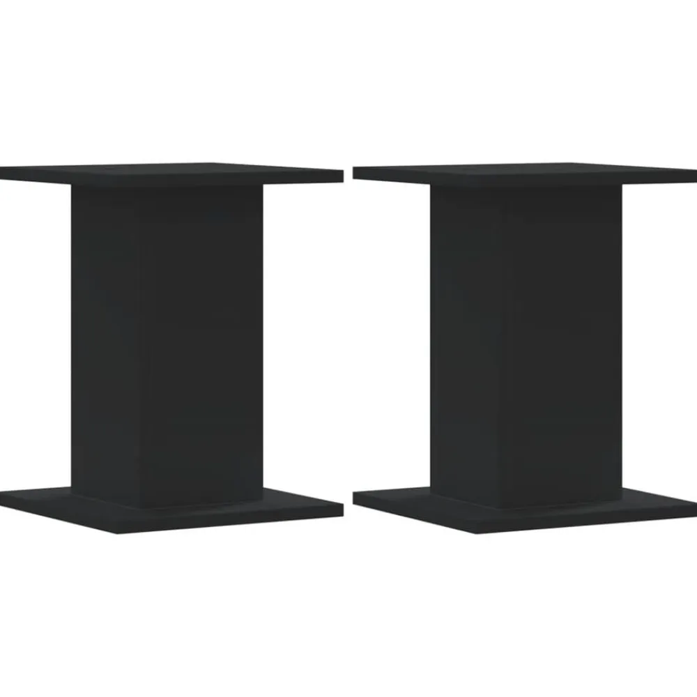 vidaXL Soportes altavoces 2 uds madera ingeniería 30x30x40 cm Negro New