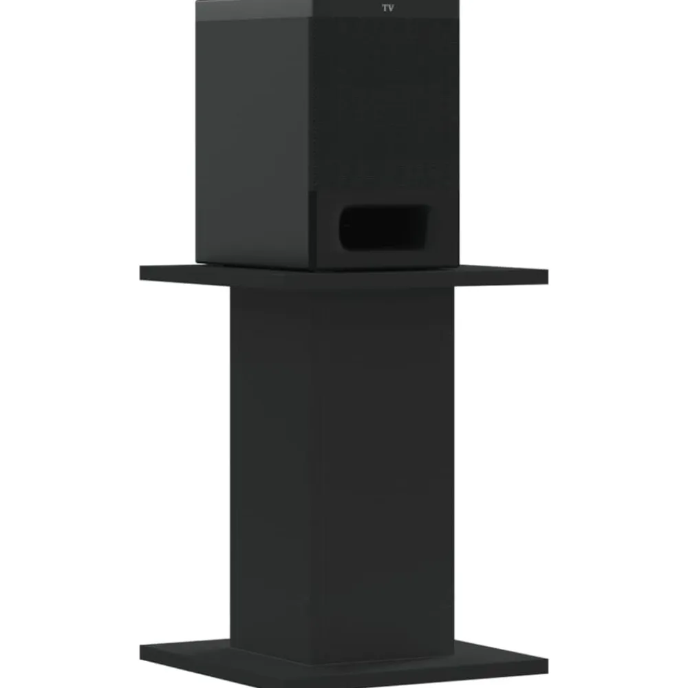 vidaXL Soportes altavoces 2 uds madera ingeniería 30x30x40 cm Negro New