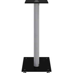 vidaXL Electrónica-Soportes altavoces 2 ud vidrio templado negro y plata 3 pilares