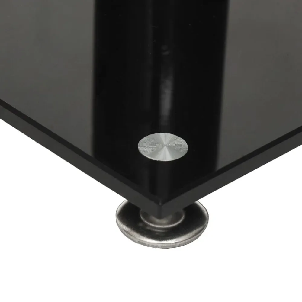 vidaXL Electrónica-Soportes altavoces 2 ud vidrio templado negro y plata 3 pilares