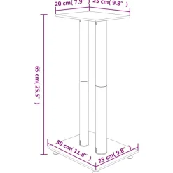 vidaXL Electrónica-Soportes altavoces 2 ud vidrio templado negro y plata 3 pilares