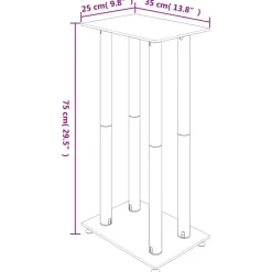 vidaXL Electrónica-Soportes altavoces 2 uds vidrio templado plata negro 4 pilares