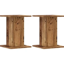 vidaXL Soportes altavoces 2 uds madera roble envejecido 30x30x40 cm Madera antigua Discount