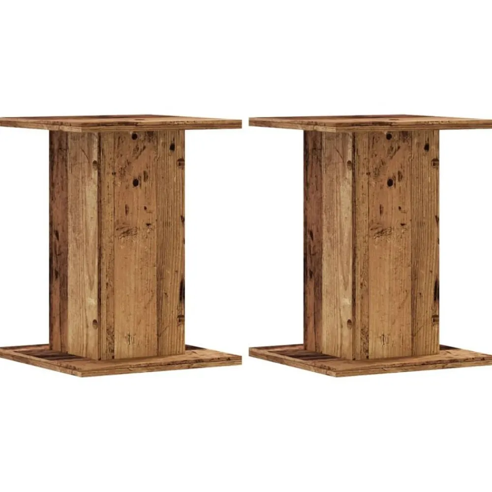 vidaXL Soportes altavoces 2 uds madera roble envejecido 30x30x40 cm Madera antigua Discount