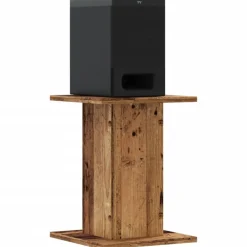 vidaXL Soportes altavoces 2 uds madera roble envejecido 30x30x40 cm Madera antigua Discount