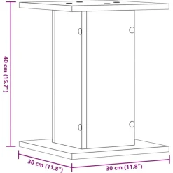 vidaXL Soportes altavoces 2 uds madera roble envejecido 30x30x40 cm Madera antigua Discount