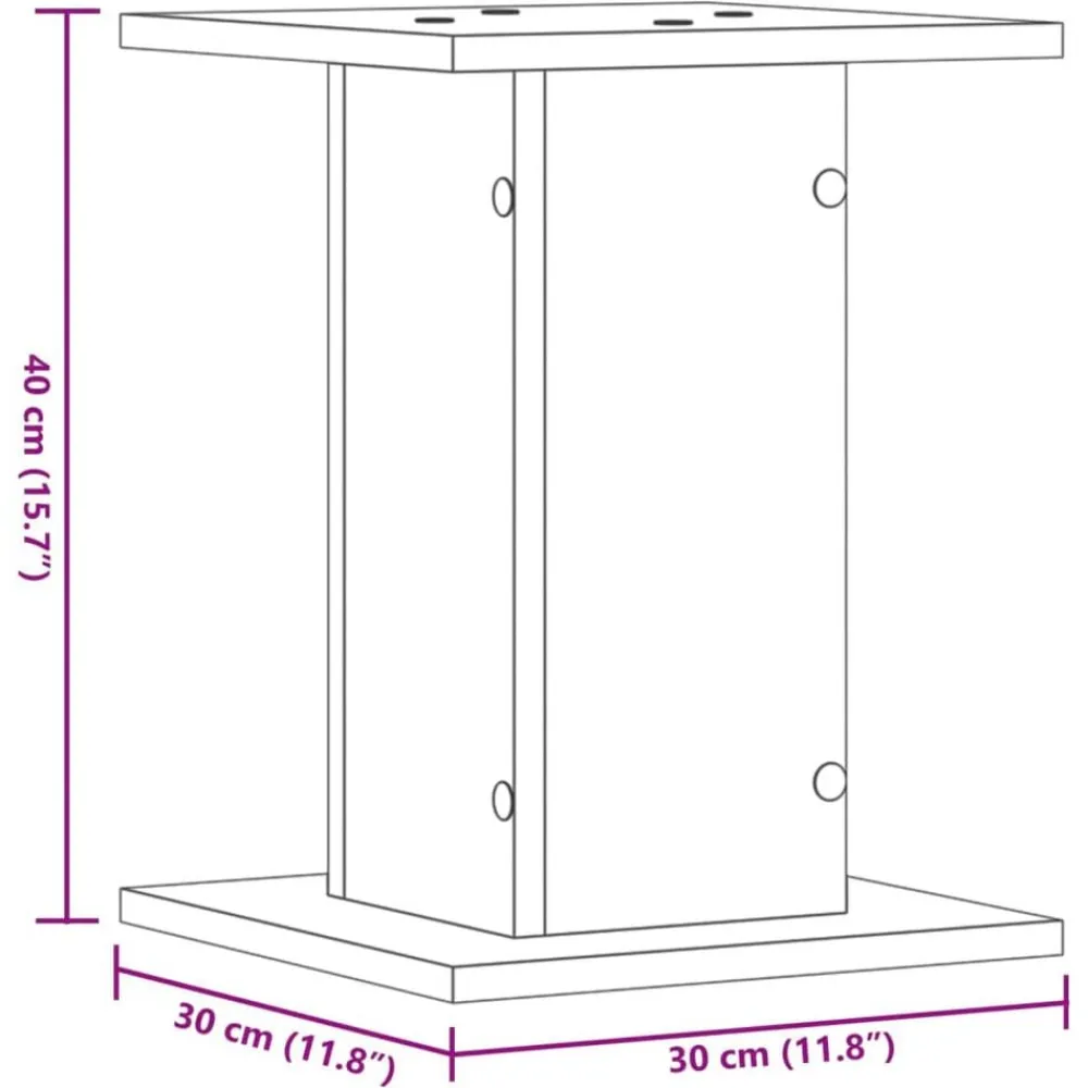 vidaXL Soportes altavoces 2 uds madera roble envejecido 30x30x40 cm Madera antigua Discount