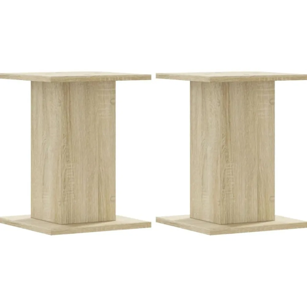 vidaXL Soportes altavoces 2 uds madera 30x30x40 cm Roble Sonoma New