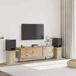 vidaXL Soportes altavoces 2 uds madera 30x30x40 cm Roble Sonoma New