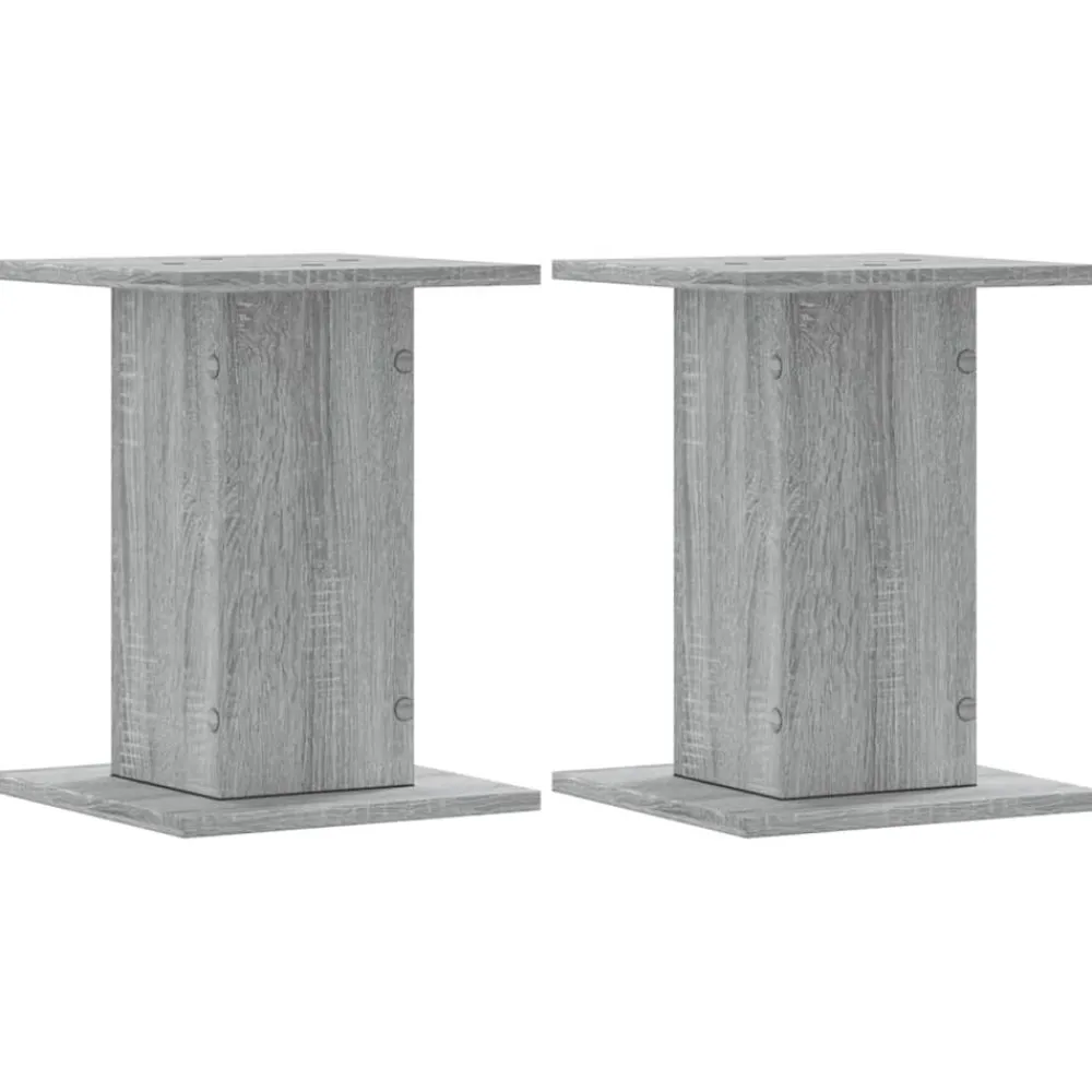 vidaXL Soportes altavoces 2 uds madera 30x30x40 cm Gris sonoma Discount