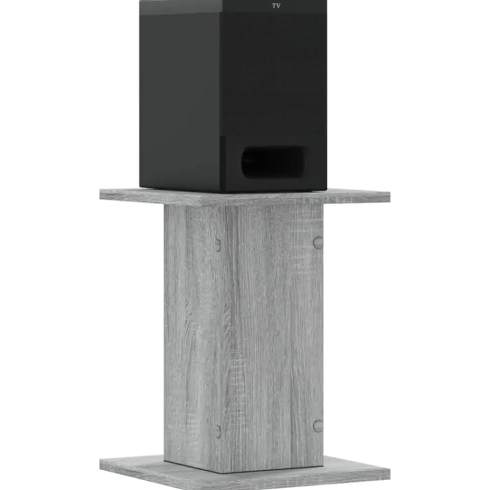 vidaXL Soportes altavoces 2 uds madera 30x30x40 cm Gris sonoma Discount