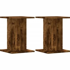 vidaXL Soportes altavoces 2 uds madera 30x30x40 cm Roble ahumado Best
