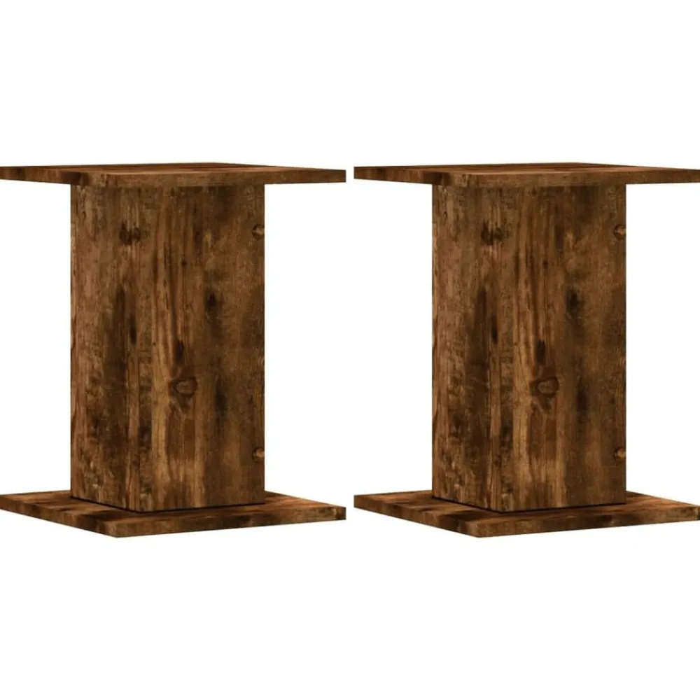 vidaXL Soportes altavoces 2 uds madera 30x30x40 cm Roble ahumado Best