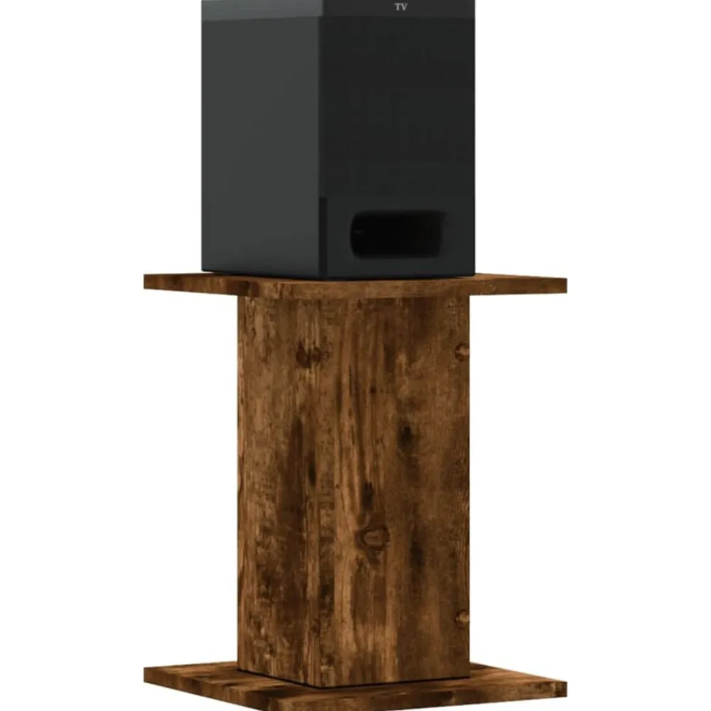 vidaXL Soportes altavoces 2 uds madera 30x30x40 cm Roble ahumado Best