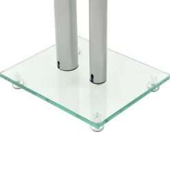 vidaXL Electrónica-Soportes altavoz vidrio templado diseño 2 pilares plata 2 uds