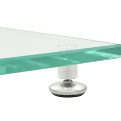 vidaXL Electrónica-Soportes altavoz vidrio templado diseño 2 pilares plata 2 uds