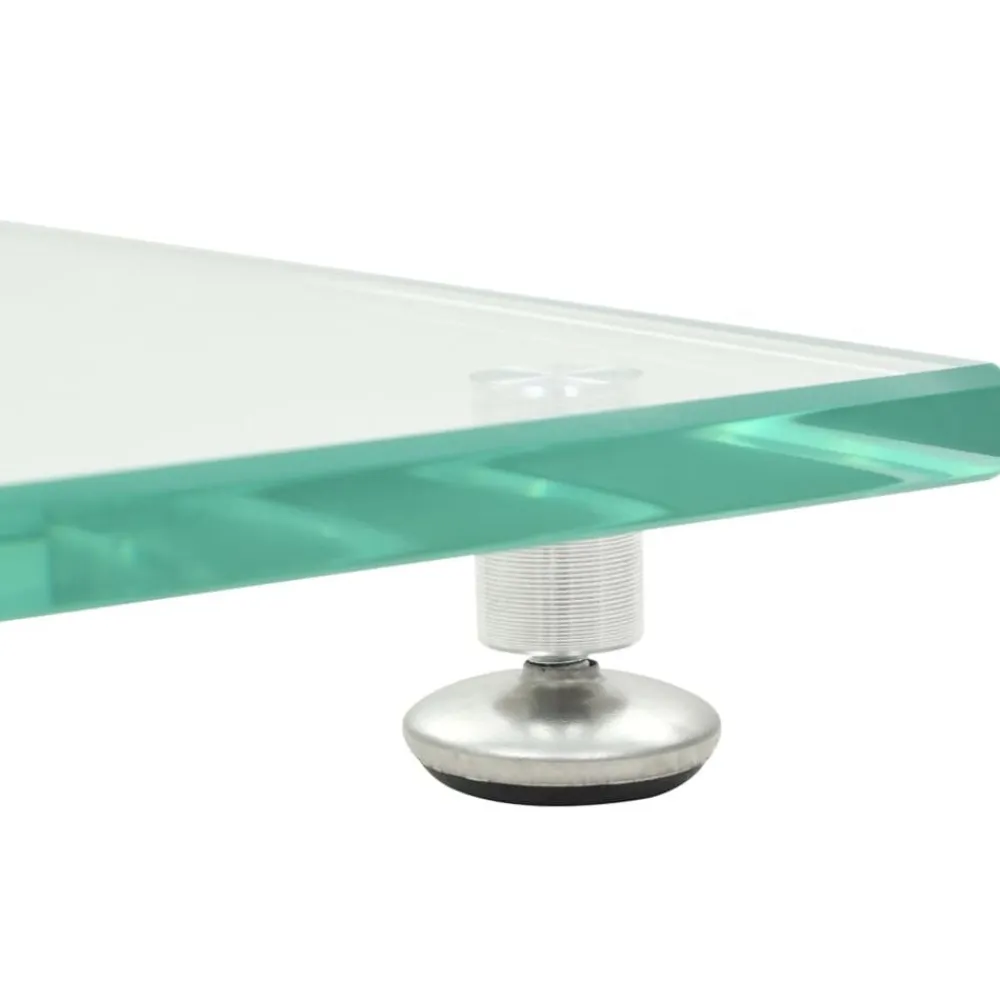 vidaXL Electrónica-Soportes altavoz vidrio templado diseño 2 pilares plata 2 uds