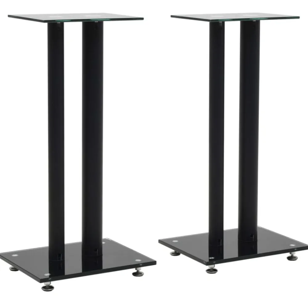 vidaXL Electrónica-Soportes altavoz vidrio templado diseño 2 pilares 2 uds