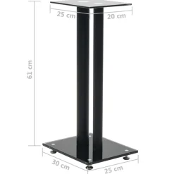 vidaXL Electrónica-Soportes altavoz vidrio templado diseño 2 pilares 2 uds