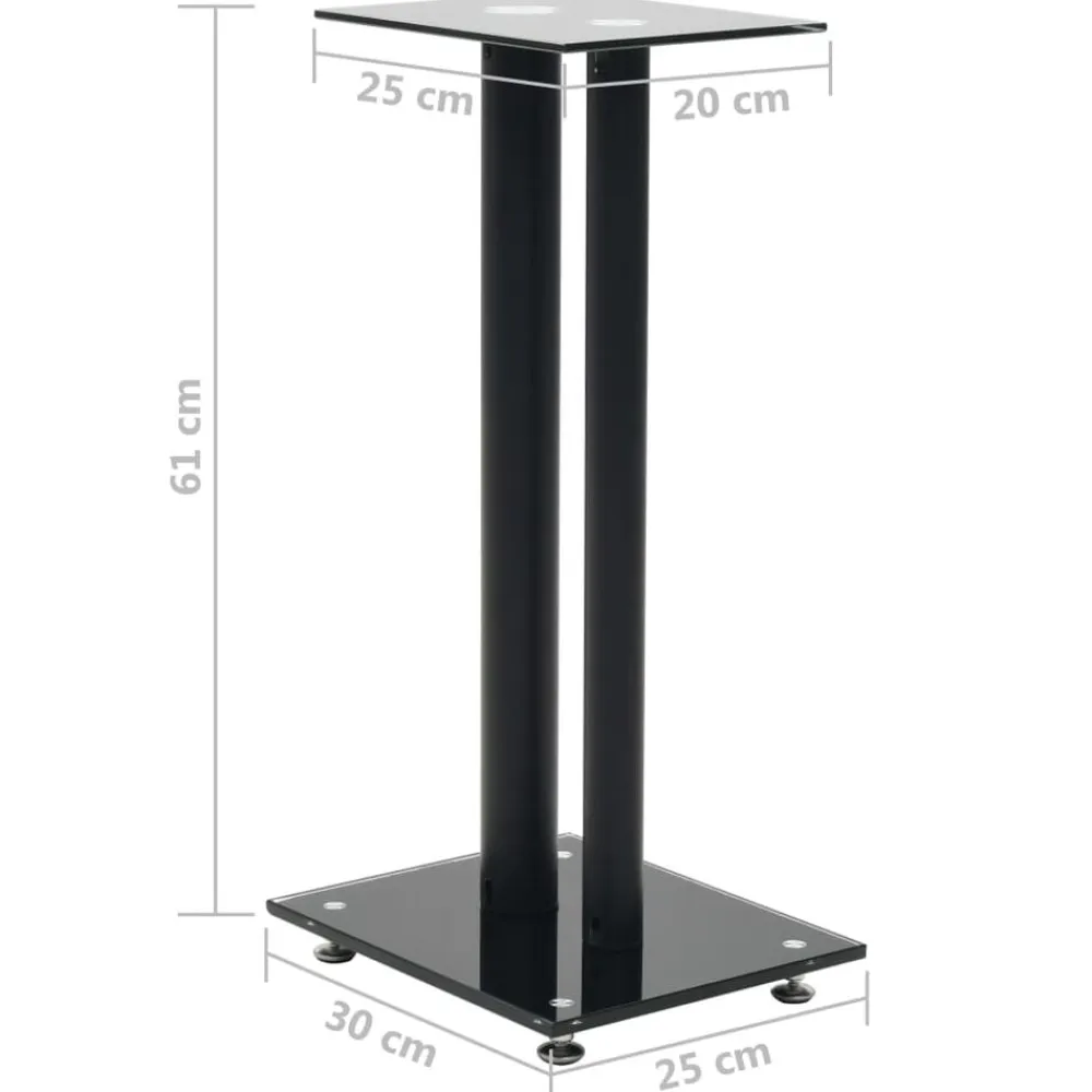 vidaXL Electrónica-Soportes altavoz vidrio templado diseño 2 pilares 2 uds