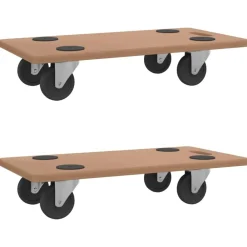 vidaXL Manipulación De Materiales-Soportes con ruedas 2 uds madera de ingeniería rectangular