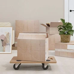 vidaXL Manipulación De Materiales-Soportes con ruedas 2 uds madera de ingeniería rectangular