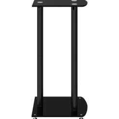 vidaXL Soportes de altavoces 2 uds vidrio templado 3 pilares Negro New