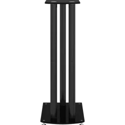vidaXL Soportes de altavoces 2 uds vidrio templado 3 pilares Negro New