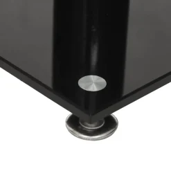 vidaXL Soportes de altavoces 2 uds vidrio templado 3 pilares Negro New