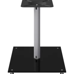 vidaXL Electrónica-Soportes de altavoces 2 uds vidrio templado plata negro 1 pilar