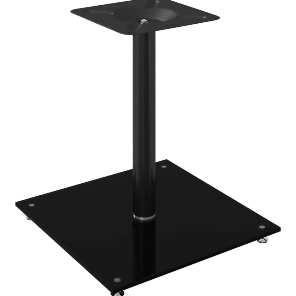 vidaXL Soportes de altavoces 2 uds vidrio templado 1 pilar Negro Sale